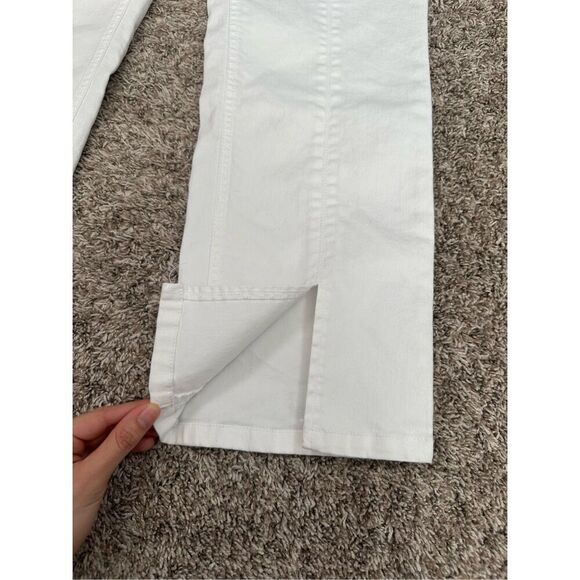 J. Mclaughlin Rainey Front Slit Straight Leg Front Seam Kick Flare White Jean 14 - Picture 11 of 15